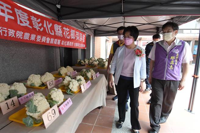 王惠美表示，透过评鑑良性竞争，让彰化花椰菜种植技术更加精进，提升整体品质，「一举两得」。（吴建辉摄）