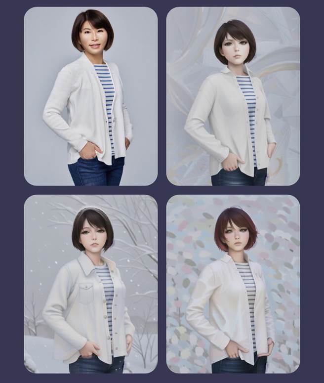 新北市议员白佩茹跟风玩起AI变身游戏。（刘美芳服务处提供）