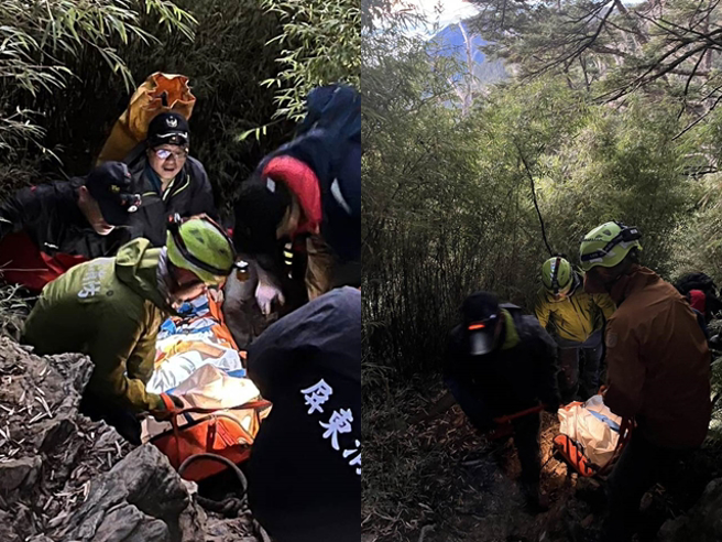 山友发现死者时，立即通报当地桧谷山庄的庄主吴德发，并做CPR半小时仍无力回天，最后是救援团队将大体运至三角点待直升机吊挂。（消防局提供）