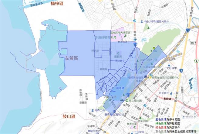 高雄市左营区将于6日上午9时至下午3时停水，影响左营区民眾计1万5395户。（摘自台水七区处网页／林瑞益高雄传真）