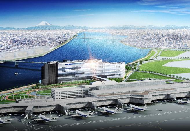 连结羽田机场的新复合式设施「HANEDA AIRPORT GARDEN」，兴建全日本最大规模机场饭店。（Sumitomo Fudosan Retail Management Co.Ltd.提供）