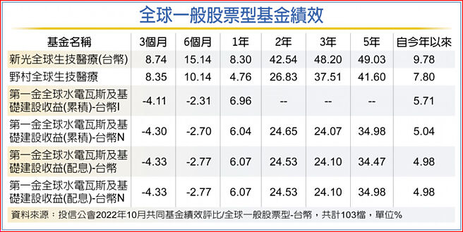 全球一般股票型基金绩效