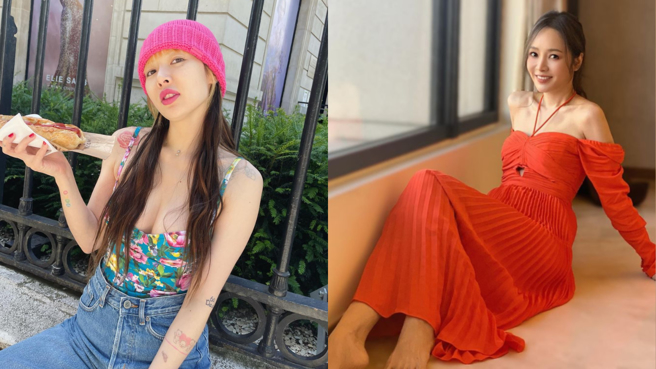 侯佩岑一直以优雅长髮模样示人。(图/泫雅、侯佩岑 IG)