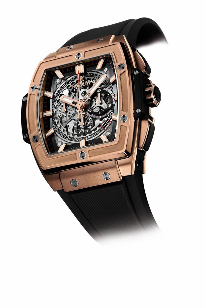 宇舶Spirit of Big Bang 皇金計時碼錶，133萬8000元。（HUBLOT提供）