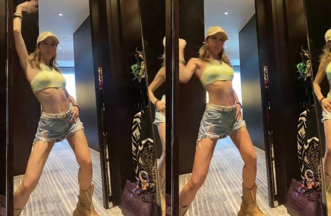 李玟热舞泄火辣身材。(图／取自李玟抖音)