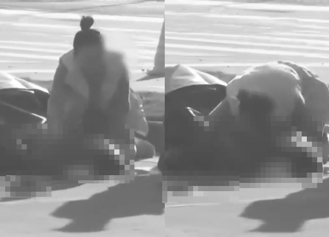 女子听闻妈妈遇车祸身亡，立刻抱着死者痛哭，没想到，女子妈妈突然现身要叫她回家吃饭。（翻摄自微博）