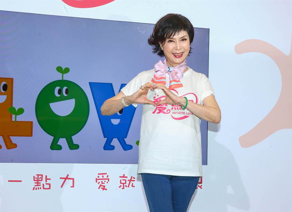 白嘉莉今天出席TVBS第3屆「分享 愛無限」慈善募款記者會。（粘耿豪攝）