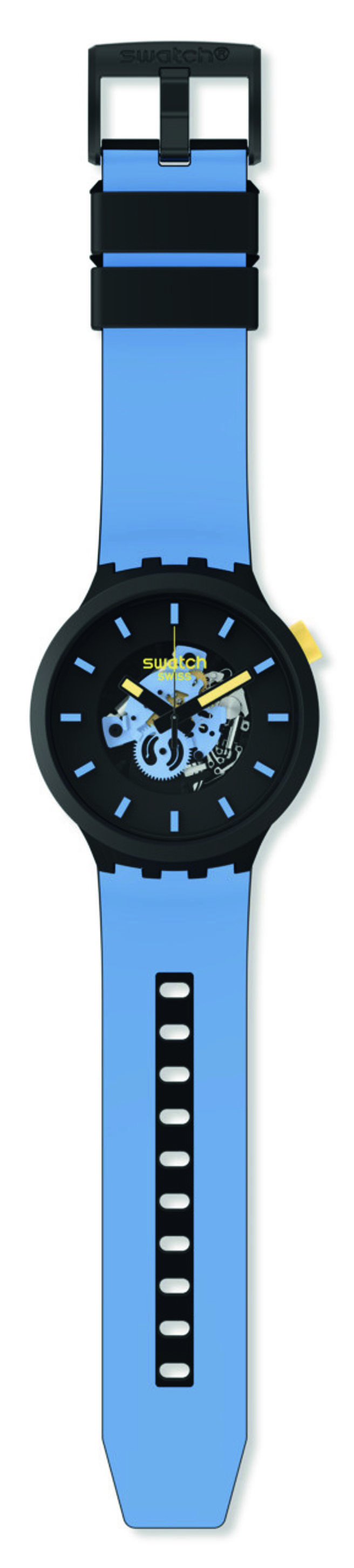SWATCH BIG BOLD BIOCERAMIC 自由蓝，4100元。（SWATCH提供）