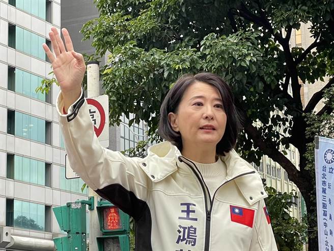 國民黨台北市第3選區立委參選人王鴻薇8日在松江南京路口拜票。（蔡佩珈攝）