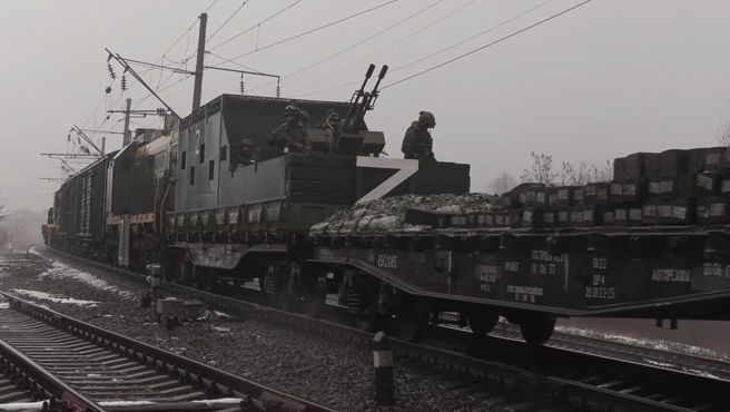 俄羅斯西部軍區（WMD）的裝甲列車。（俄羅斯國防部）