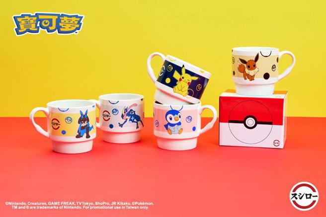 寿司郎与宝可梦联名集点活动，可兑换共6款可爱迭迭杯，全台限量55,000个。（图／寿司郎提供）