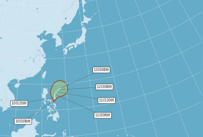 热低压生成，有机会增强为颱风。（中央气象局提供）