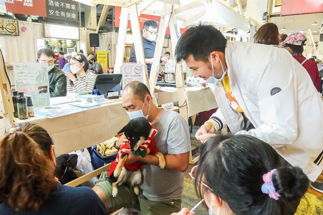 本次由D.House德寵當家主辦，活動現場也安排了許多寵物用品廠商擺設攤位，讓寵愛毛小孩的民眾駐足消費。（粘耿豪攝）