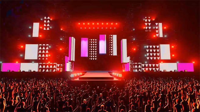 高市府11日公開雙面舞台的3D模擬影片，直接帶領大家前進舞台搖滾區，高市府強調，跨年雙面舞台的魅力，一定要親臨現場才知道。（高市府新聞局提供／洪浩軒高雄傳真）