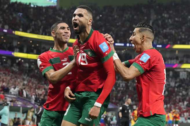 上届世界盃多数时间只能在板凳待着，恩内西里成长为摩洛哥的进攻利器。(美联社)