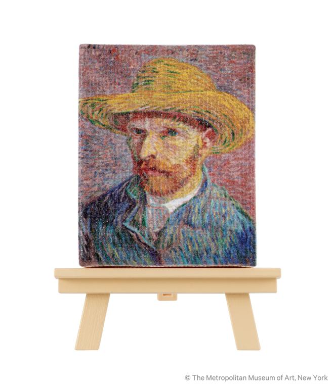 梵谷「戴草帽的自画像」。组合后高约7cm。（TAKARA TOMI ARTS提供）