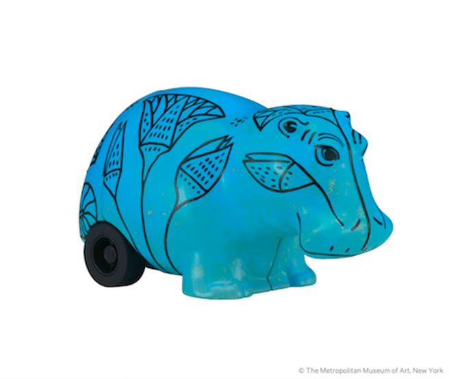 「河马威廉」（William the Hippo）是埃及中王国时期的一件河马彩陶俑。（TAKARA TOMI ARTS提供）