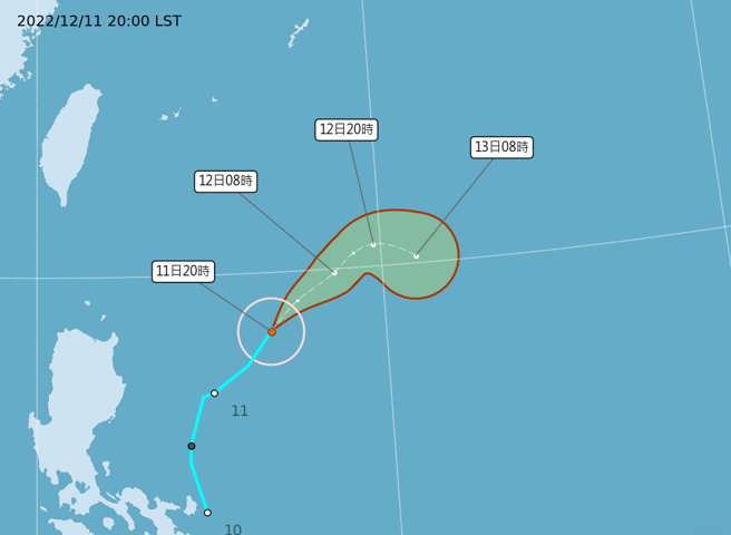 「帕卡」颱风今晚生成。（气象局）