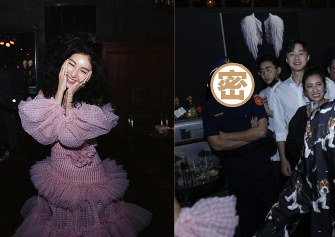 杨谨华生日趴眾星云集，后方超帅男警身分曝光。（图／杨谨华、杨佑寧IG）