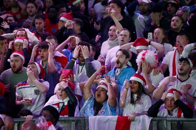 英格兰在世界杯八强赛不敌法国遭淘汰。（图／路透社）