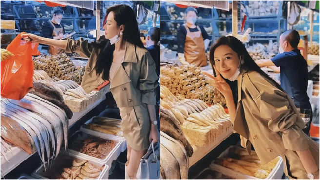 张颖颖上市场买鱼，拍了许多美照，可惜大家并不领情。(图/微博)