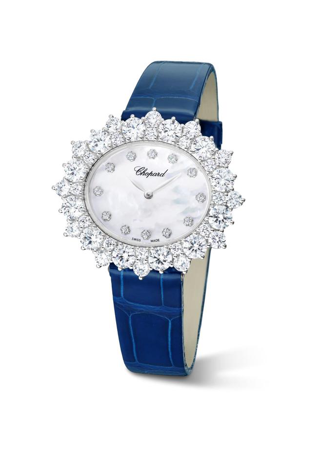 萧邦L’Heure du Diamant白金钻表，281万1000元。（CHOPARD提供）