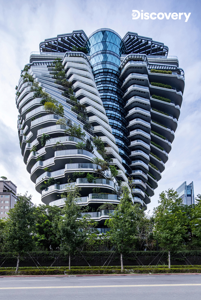 《建筑巨擘：陶朱隐园》充满绿意的垂直森林。（图／Discovery提供）