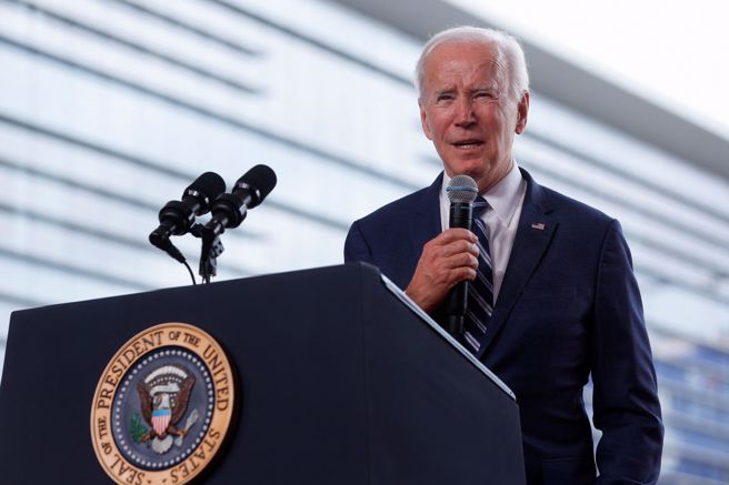 台積電AZ廠移機典禮，美國總統拜登親自出席。（圖／路透社）