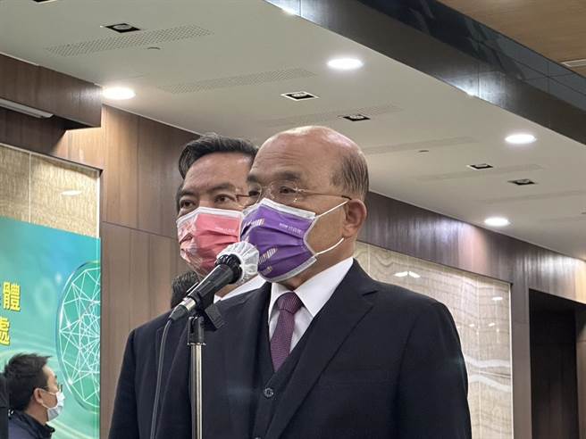 行政院长苏贞昌下午出席2023年国家永续发展奖颁奖典礼。（黄婉婷摄）