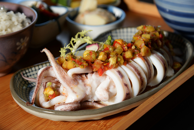 梓官意滿漁「旺來莎莎清燙中卷」。 (攝影/陳竣庭)