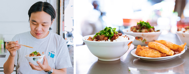 前金肉燥飯讓人食指大動。(攝影/朱益良；圖片提供/薄荷綠工廠)