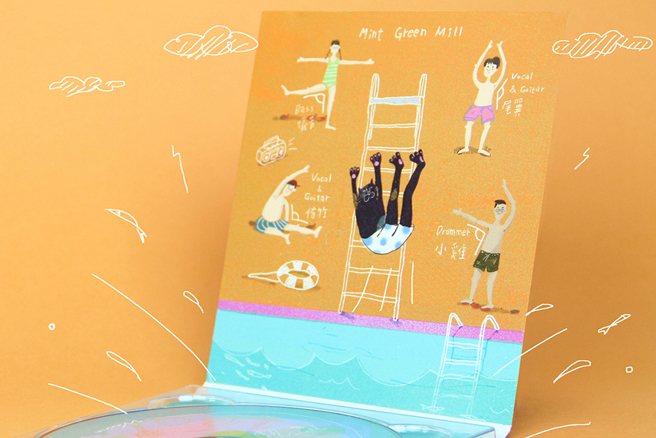 首張EP《Wanna Be Colorful》，專輯主視覺由吉他手兼主唱Yuji設計。(攝影/朱益良；圖片提供/薄荷綠工廠)