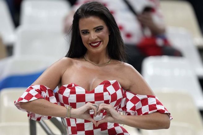 克罗埃西亚小姐伊凡娜受封本届「世界盃女友」。（美联社）