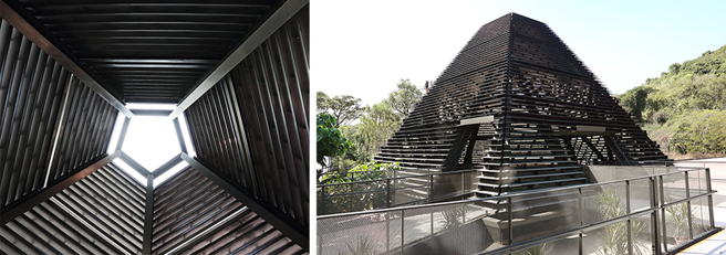 挑高的山形展場引光入室，百葉引入戶外風，動物的起居空間更通風乾爽了。(攝影/Carter)