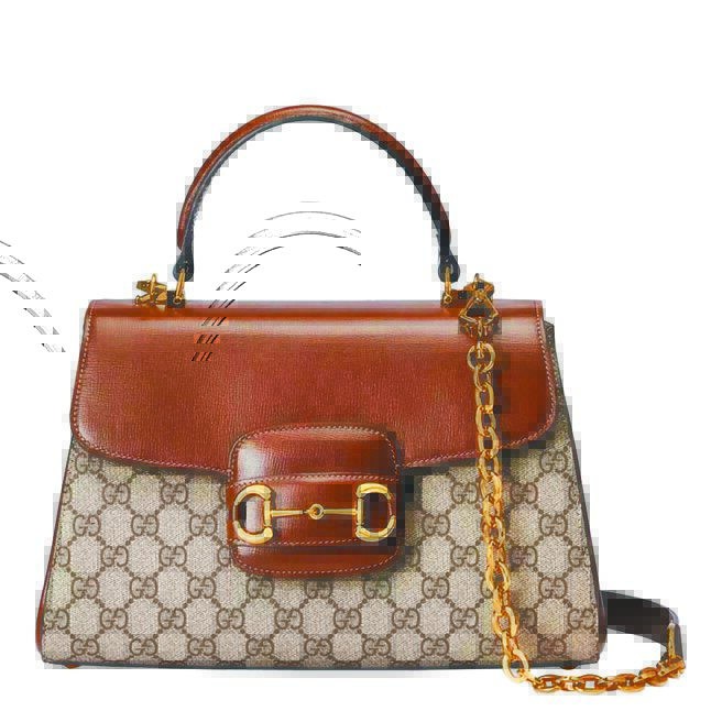 GUCCI Horsebit 1955棕色手提包，9萬4700元。 （GUCCI提供）