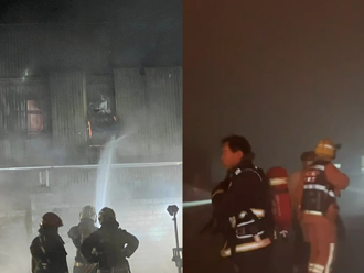 林口焊接工廠失火「濃煙佈滿路面」  25輛消防車緊急灌救