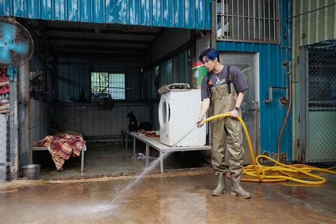 五堅情日前造訪張媽媽流浪動物之家。（愛最大慈善光協會提供）