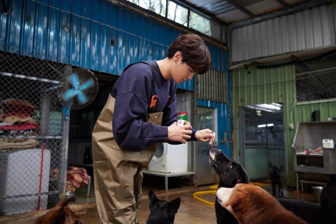 五堅情日前造訪張媽媽流浪動物之家。（愛最大慈善光協會提供）