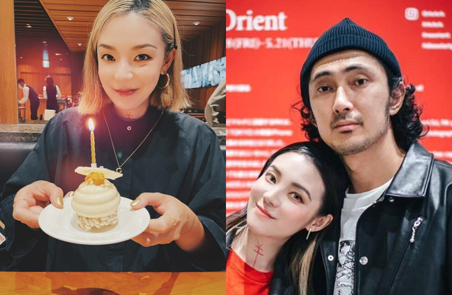 欧阳靖与前夫小菅亮辅。（图／欧阳靖facebook）