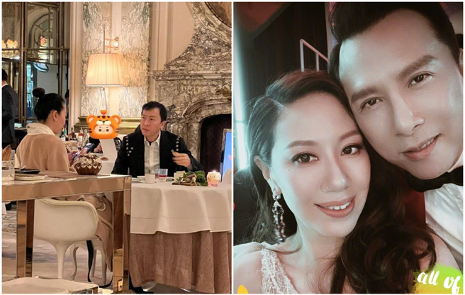 甄子丹和汪诗诗在法国被偶遇。（图／微博；微博@甄子丹）