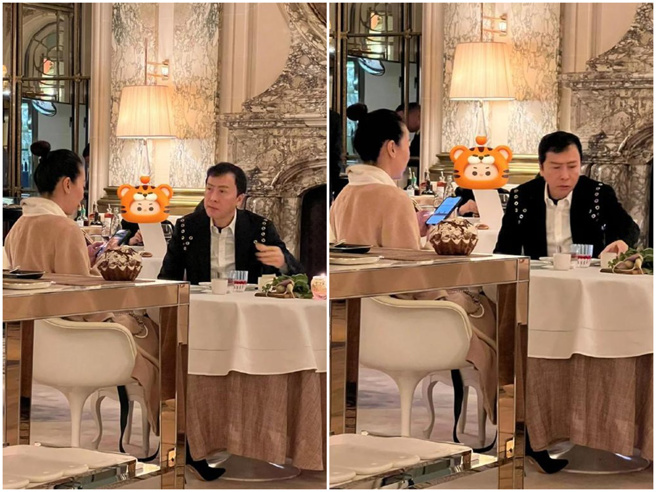 甄子丹和老婆几乎没有互动。（图／微博）