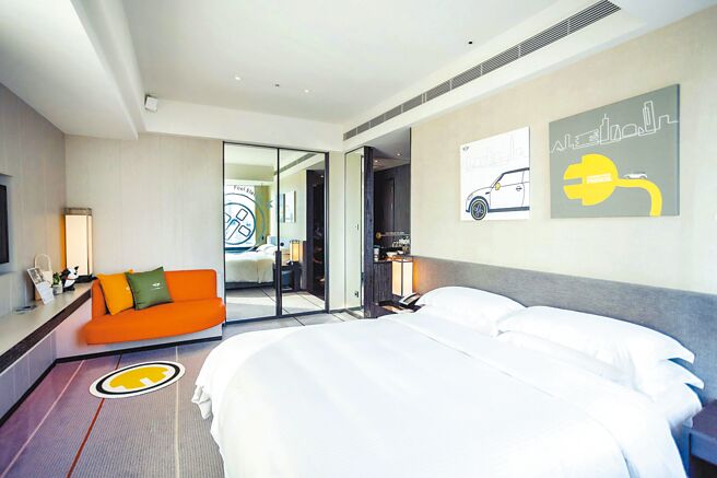 MINI台湾总代理汎德联手寒舍艾丽酒店打造全台独家MINI纯电风格主题客房（见图），即日起至明年1月31日预定即可于住房期间驾驶MINI全新纯电电动车，体验MINI经典三门车款go-kart般的驾驶乐趣，在耶诞假期来场最迷你的都会低碳之旅。（汎德提供）