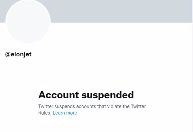追踪他私人飞机的帐号还是停权状态。（图／截自推特）