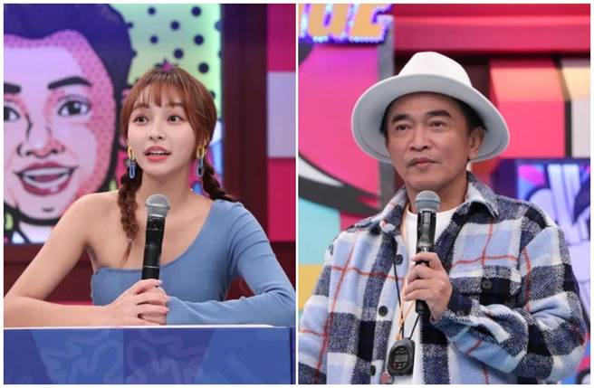 吴宗宪（右）夸代班主持人林襄玩游戏放很开。（中天提供）