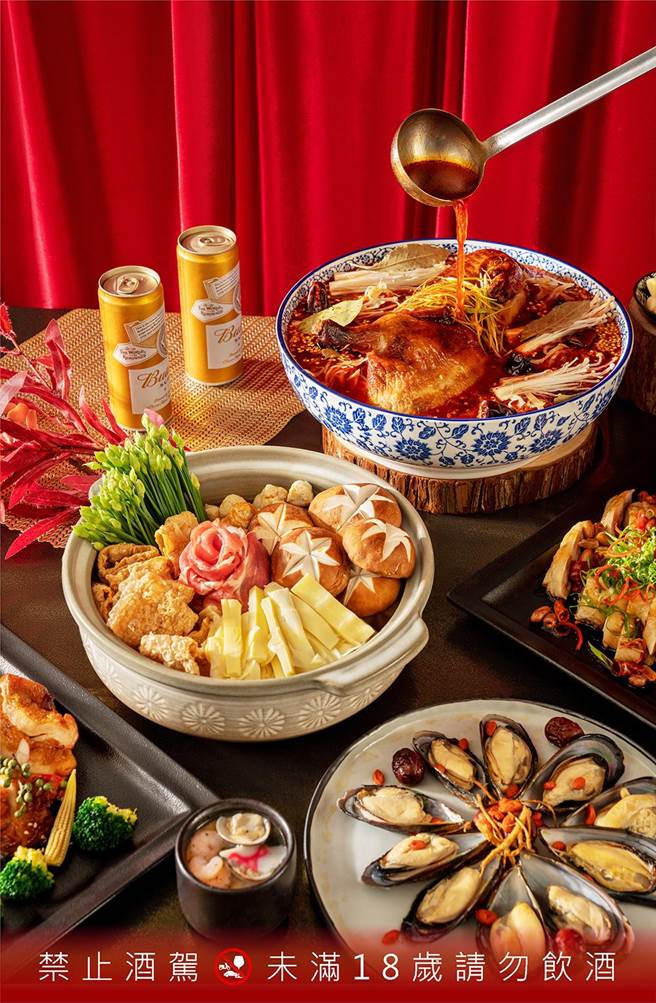 「MJ Kitchen」搭配冬令时节，特别推出成都椒香耳片、川香口水鸡酒及香醉淡菜等香辣美馔。(台北国泰万怡酒店提供)