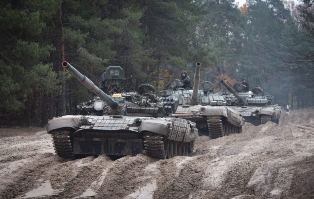 今年2月，俄罗斯入侵部队集结在白俄罗斯与乌克兰边界。图/美联社(photo:ChinaTimes)