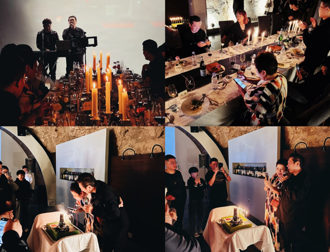 大陆知名设计师沈墨在微博上公开向华强生日宴当天的照片。（图／微博@沈墨设计）