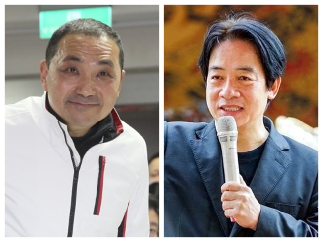 被看好有望代表蓝绿角逐总统大位的侯友宜（左）与赖清德（右）。（中时资料照合成）