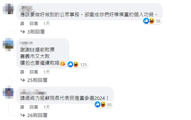 脸书网友留言。（图／截自蔡英文脸书）