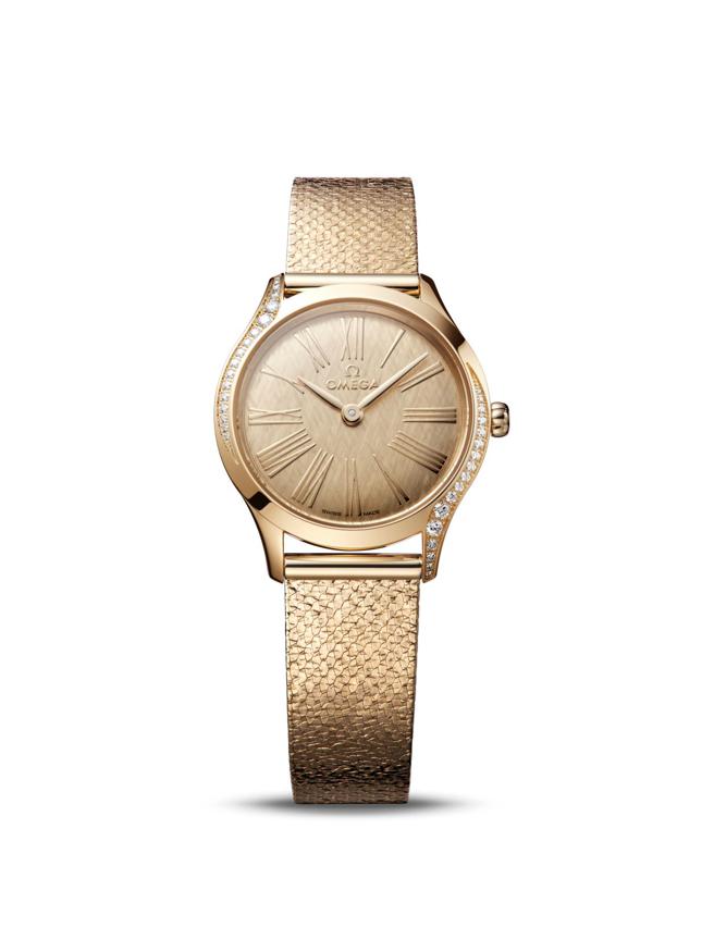 欧米茄Mini Tresor女用钻表，73万5000元。（OMEGA提供）